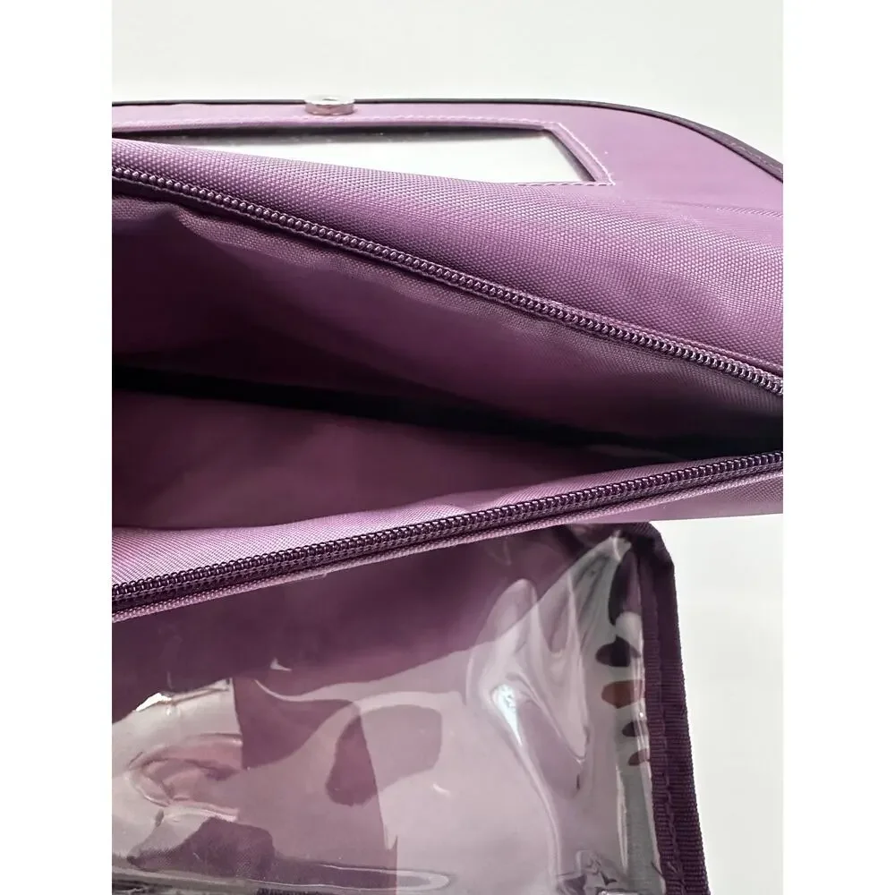 Thirty-One Purple Chevron Make-Up Bag with Mirror
